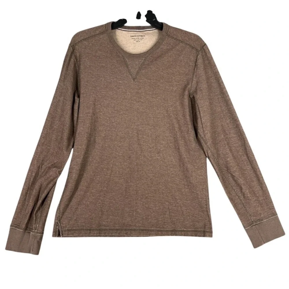 Banana Republic Shirt‎ Mens Medium Brown Long Sleeve Relaxed Casual Fit Crewneck